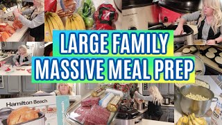 MASSIVE MEAL PREP for my BIG FAMILY of 11 | Big Batch Cooking, Roaster Oven Recipes, Mega Lots