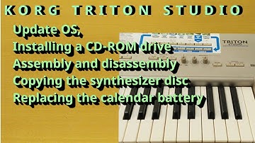 KORG TRITON STUDIO Update OS, Installing CD-ROM, Assembly and disassembly, Copying disc, battery.