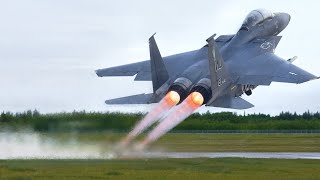 US F-15 Pilot Performs Extreme Vertical Takeoff at Full Afterburner