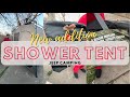 We can now shower in private while camping! || Camping season here we come!