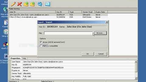 GnuPG Shell Import Export KeyRing