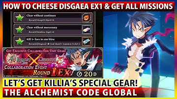 How To Cheese Disgaea Collaboration Event EX1 & Get All Missions - F2P Friendly (The Alchemist Code)