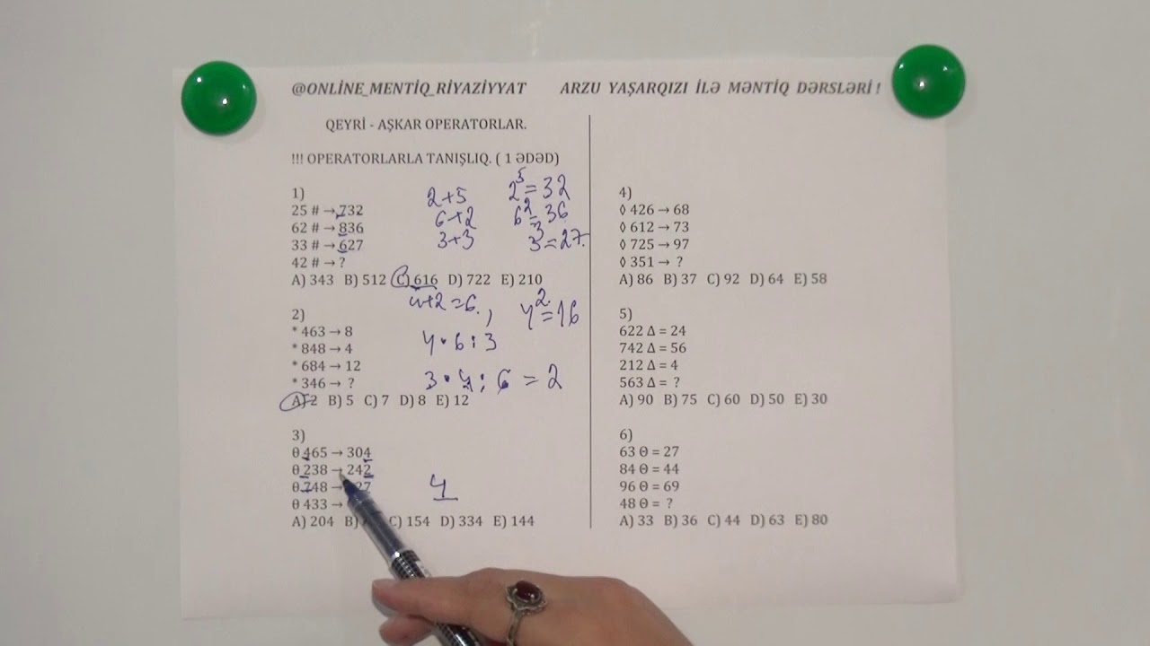 QEYRİ  AŞKAR  OPERATORLAR. ARZU  YAŞARQIZI (050-543-89-99) İLƏ  MƏNTİQ  DƏRSLƏRİ.
