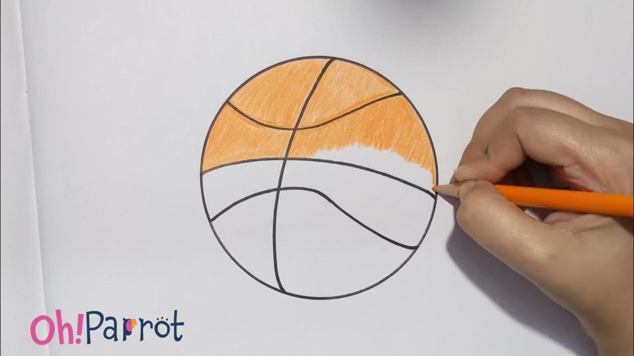 Basketball Drawing Tutorial with Compass, Sharpie, and Colour Pencils