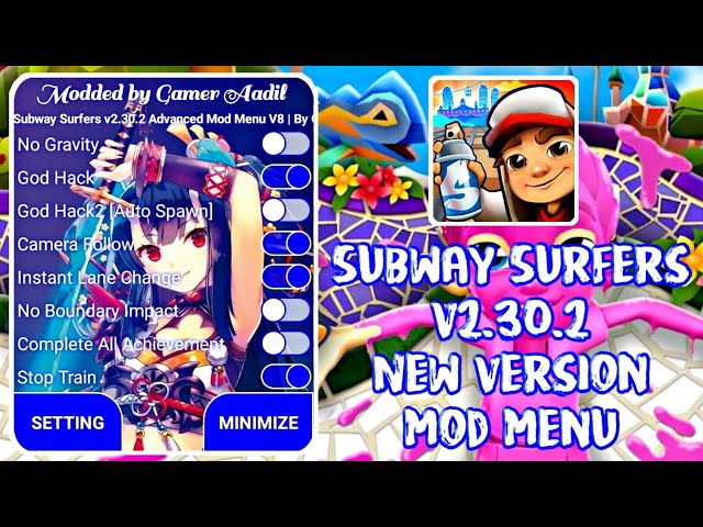 Subway Surfers v2.30.2 Advanced Mod Menu Apk V8 [God Hack,Speed Hack,Score  Multiplier etc.] 