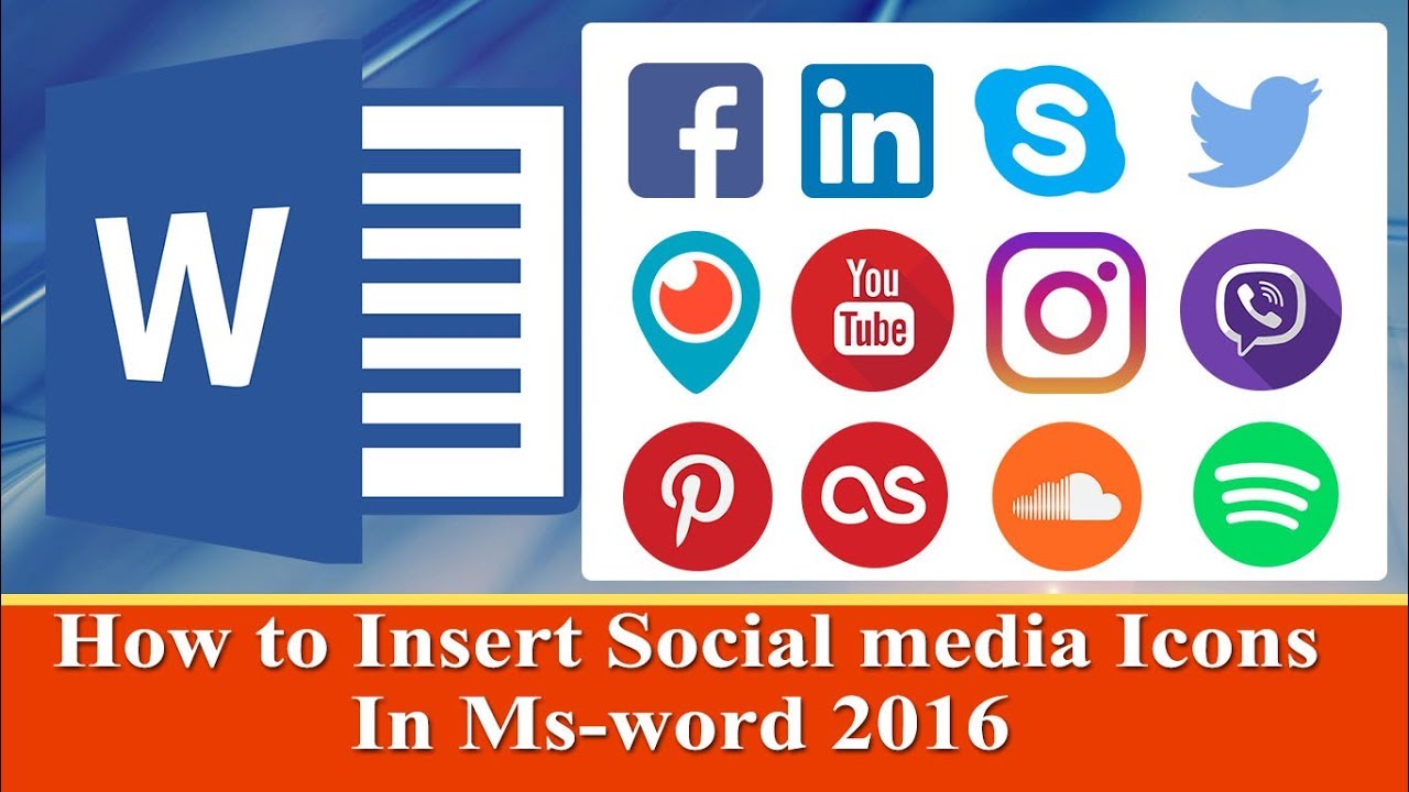 How To Insert Social Media Icons In Resume Ms Word 2016 Tutorials Youtube