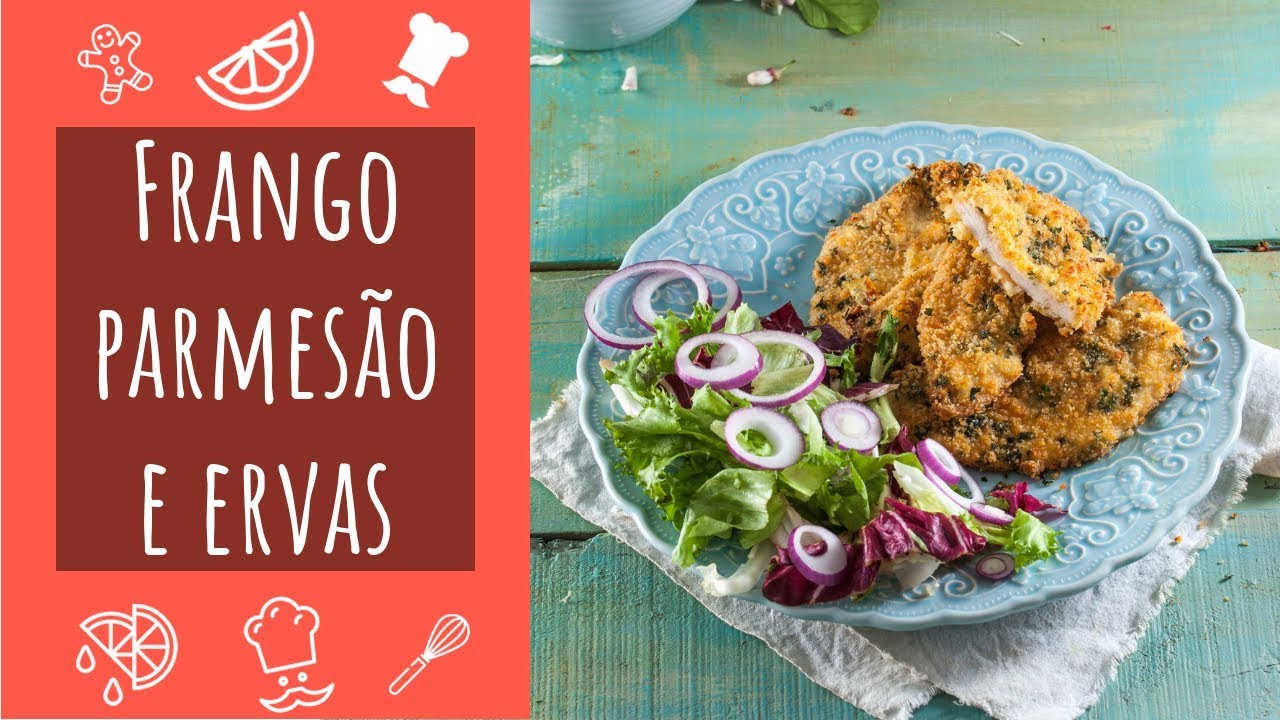Frango panado com parmesão e ervas
