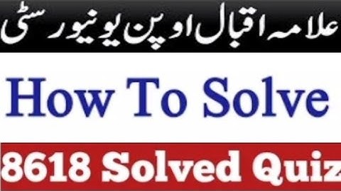 8618 Solved Quiz Part 2