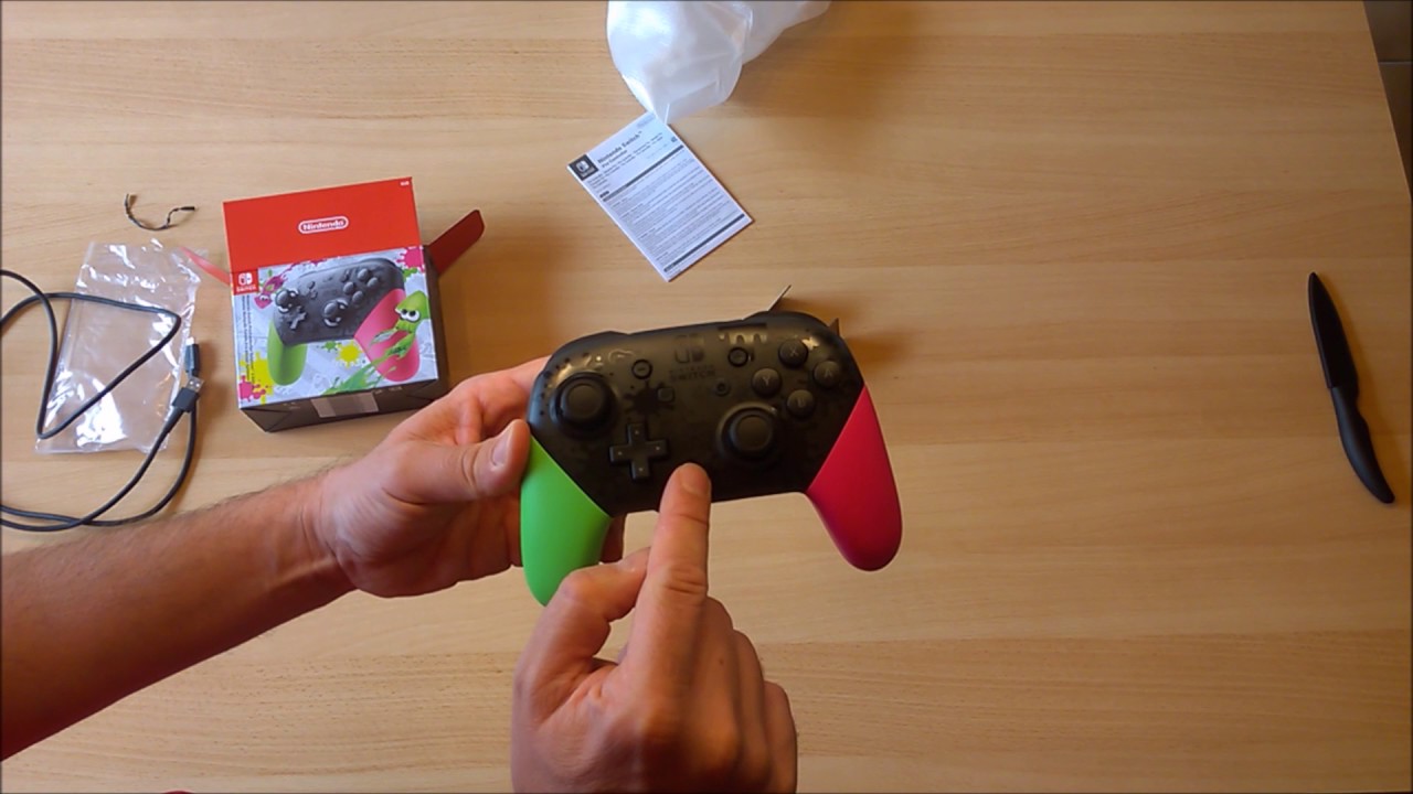 Unboxing Nintendo Switch Pro Controller Splatoon 2 Edition - YouTube