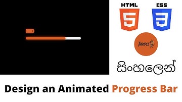 HTML & CSS Web Designing 23 - Beautiful Animated Progress Bar - Sinhala