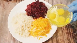 Just Pour Eggs on potatoes & Beetroots,Its So Delicious/Simple Breakfast Recipe/Cheap &Quick Recipe