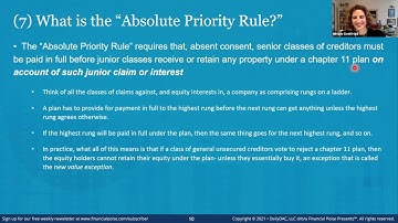 Restructuring for Reporters: What is the "Absolute Priority Rule?"