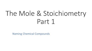 Mole & Stoichiometry: Part 1