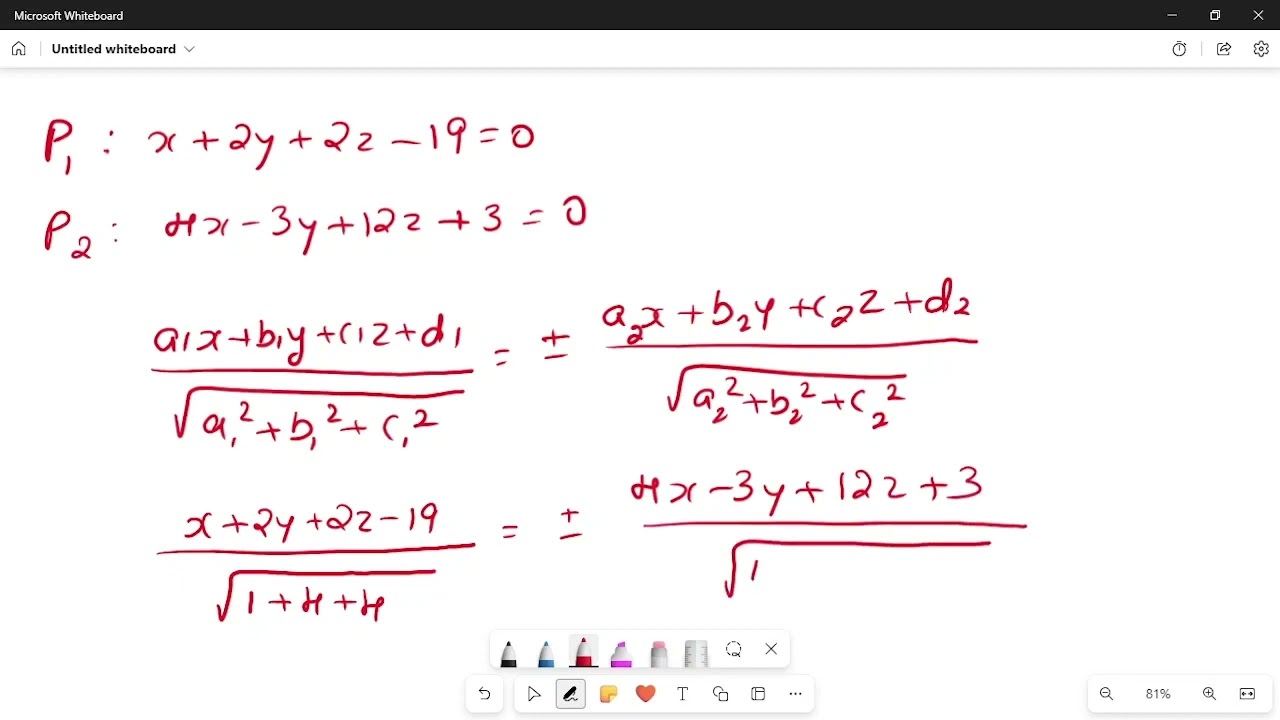 Equation of Angle bisector of two planes