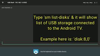 Add Adoptable Storage on Android TV via ADB