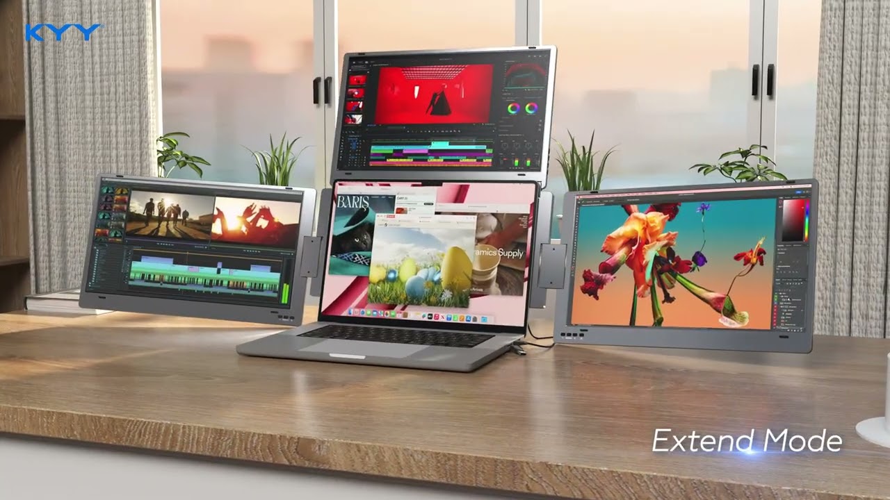 V2COM W3 15.6" Quad Screen Laptop Extender.