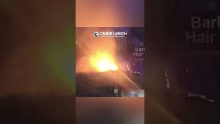 Fire crews battle blaze at shops in Linwood