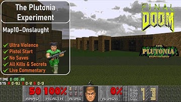 The Plutonia Experiment Map10 - Onslaught [Final Doom, UV, Pistol, 100%]