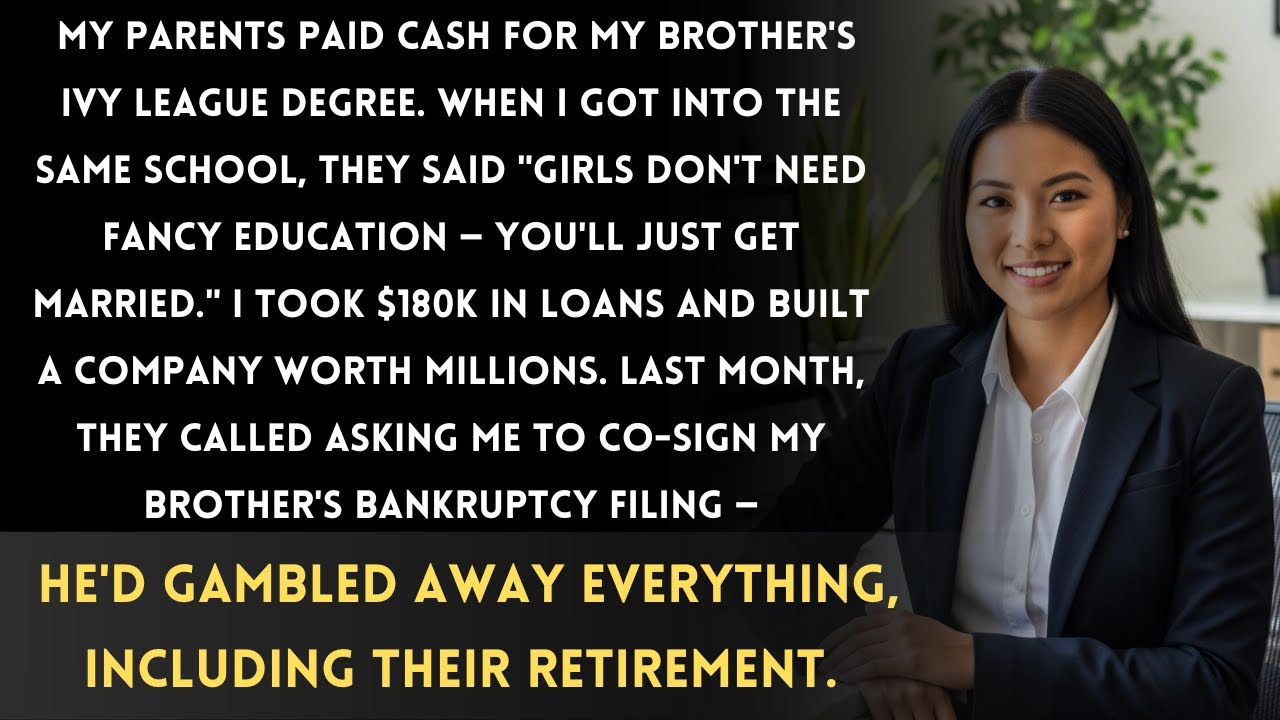 “Parents paid my brother’s $300K education, stuck me with loans—then wanted me to co-sign.”