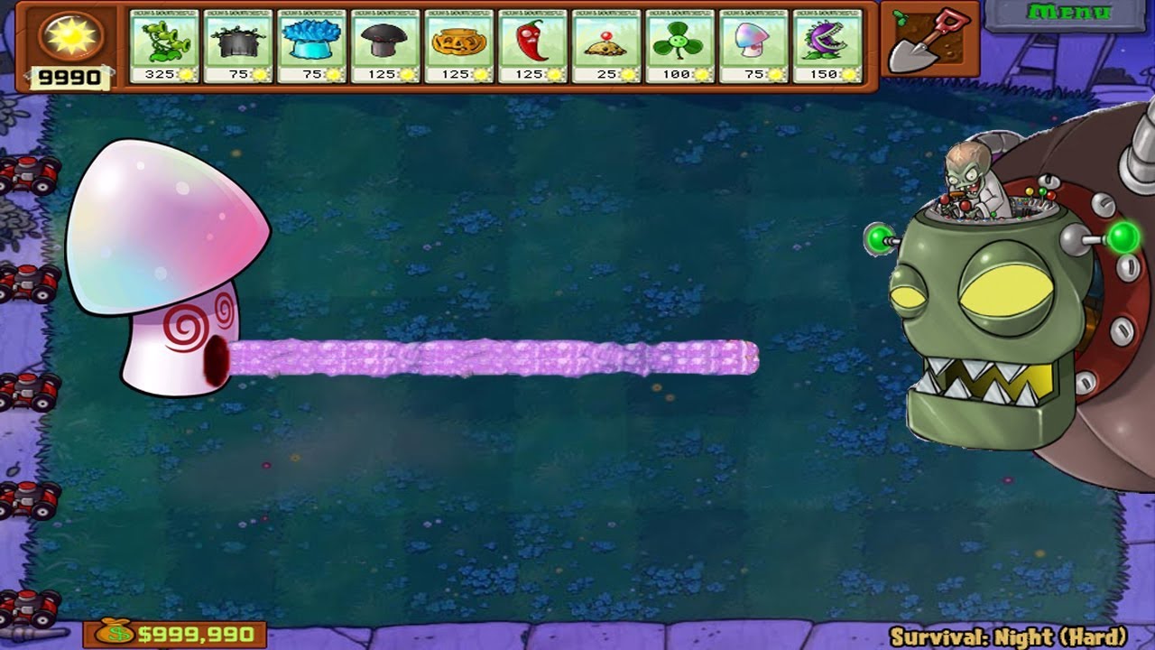 Plants vs Zombies - 9999 Fume Shroom vs Gargantuar vs Dr Zomboss - YouTube