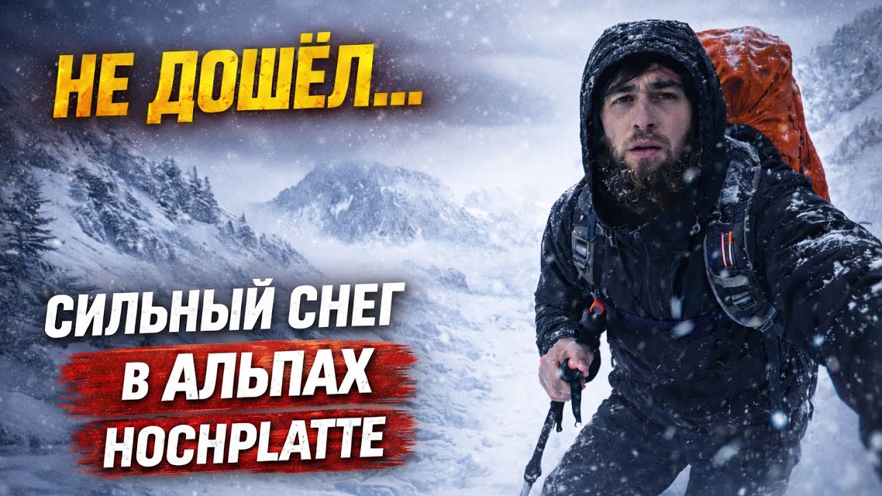 Не дошёл… Сильный снег в Альпах | Зимний поход на Hochplatte.
