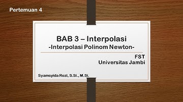 MetNum: 4b. Interpolasi Polinom NEWTON