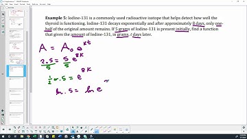 College Algebra 4-5 video 6 Half Life radioactive decay