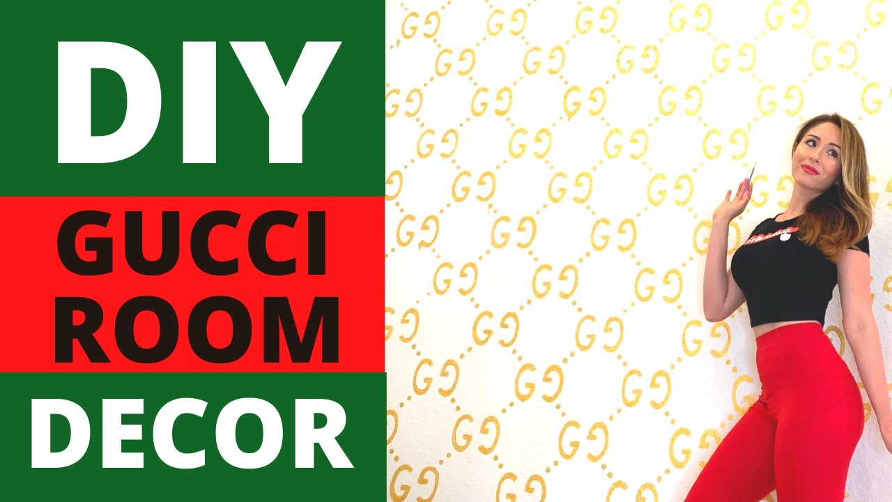 DIY GUCCI ROOM DECOR Painting a Gucci Mural in 6 EASY STEPS 