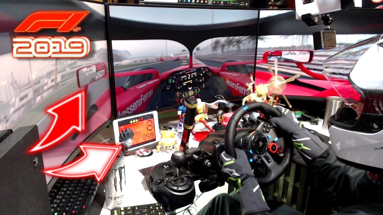 F1 2019 Triple Monitor Abu Dhabi / Logitech G29 AOC C32 MSI AG32C ...