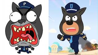 Sheriff Labrador - Frezze magic police rescue Drawing Meme