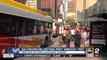 BaltimoreLink bus system gets first weekday test Monday