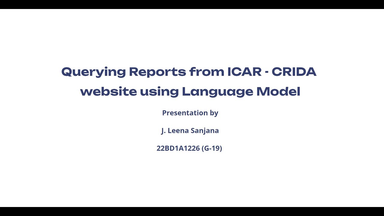 Milestone-2 | Querying reports from ICAR-CRIDA website