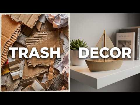 Turning Scrap Cardboard into an Elegant Sailboat | Minimalist Decor