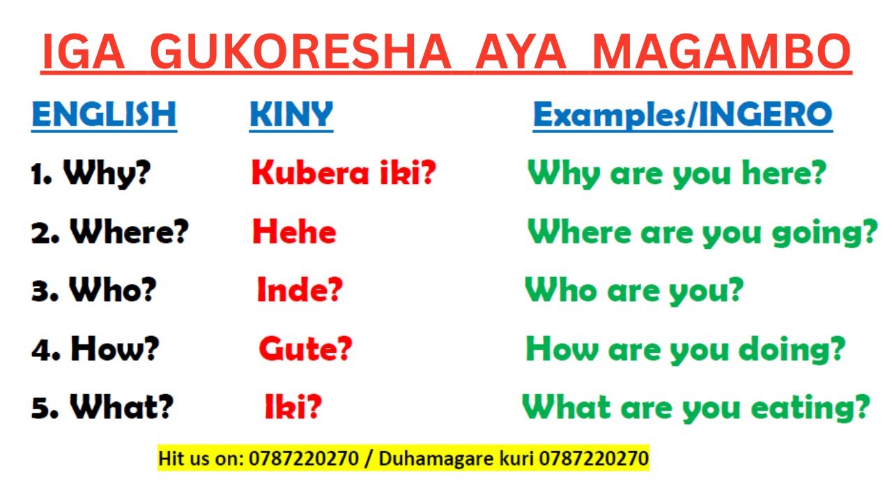 DORE👍 IBANGA RYO KUMENYA ICYONGEREZA (English) Uramenya ICYONGEREZA Vuba Niwiga neza aya magambo👌