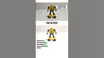 SS86 Bumblebee stop motion - pre vs post. #transformerstopmotion #bumblebee #robot #autobots