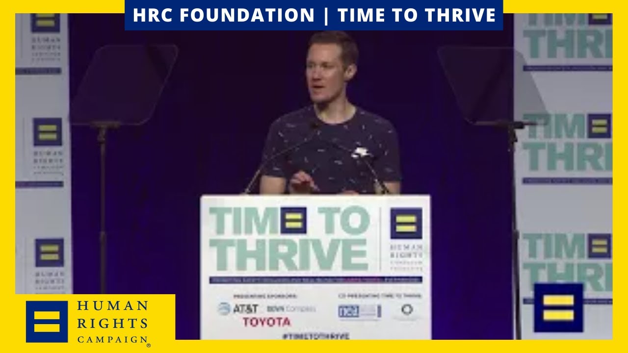 Chris Mosier Addresses the Crowd at Time to Thrive LGBTQ Youth Conference