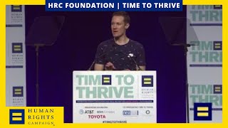 Chris Mosier Addresses The Crowd At Time To Thrive Lgbtq Youth Conference