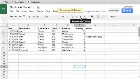 Find Duplicates - Google Apps Script