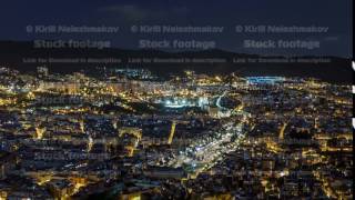 View of barcelona night timelapse with square statute from bunkers
carmel. catalonia, spain