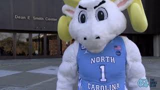 Rameses shares an important message with Tar Heel fans