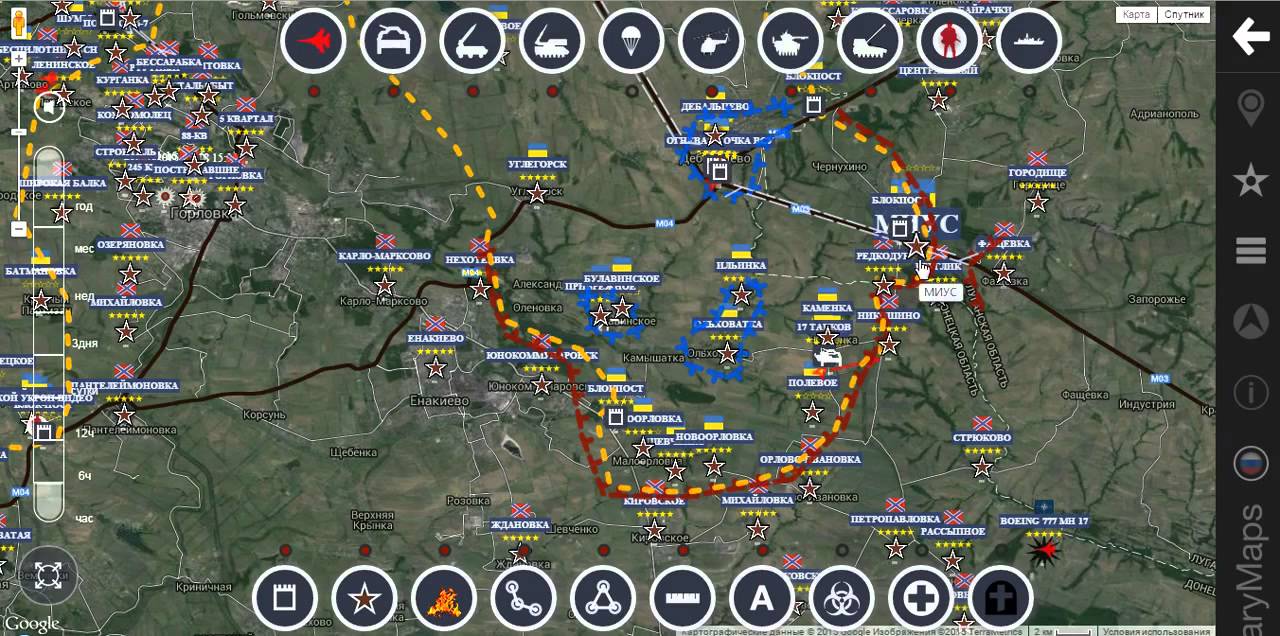 Милитари мапс карта боевых