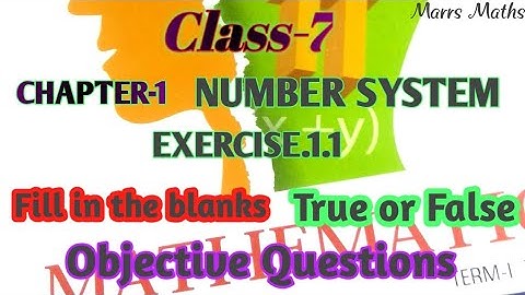 class 7 maths chapter 1 number system/exercise 1.1/one marks/marrs maths
