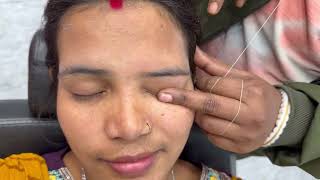 Clean & Sharp Eyebrow Threading For Ladies 💄 | Salon ASMR