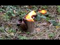 How to start the kombuis a portable rocket stove by Arnaud.