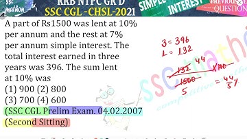 A part of ₨1500 was lent at 10%per annum and the rest at 7%per annum simple interest. The