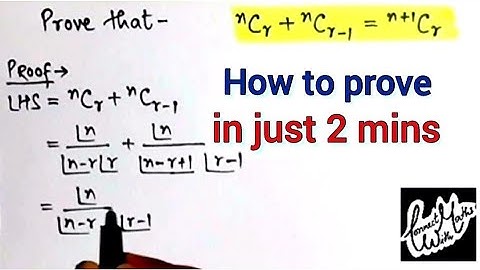 Proof of Combination Theorem | nCr + nCr-1 =n+1Cr