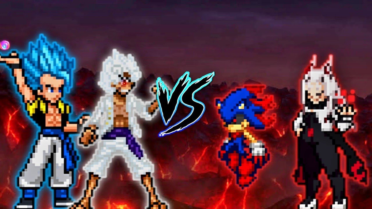 Gogeta SSB V5 OP & TC Luffy OP Buff (AF) VS Sonic exe V3 OP (AF) & Yi OP in Jump Force Mugen