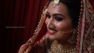 Indian simple Muslim bridal makeover for Adheena I Vikas Vks makeup artist