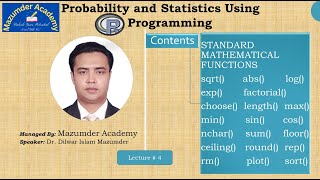 Lecture 4 Important Math Functions in R programming