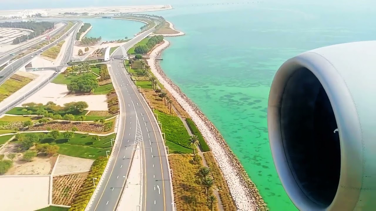 Boeing 777-300 Landing at Doha Airport | Daytime Window Seat View | Hamad International Airport